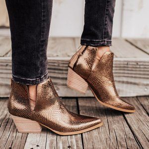 ShuShop Yari Bronze Ankle Booties (Sz. 9)